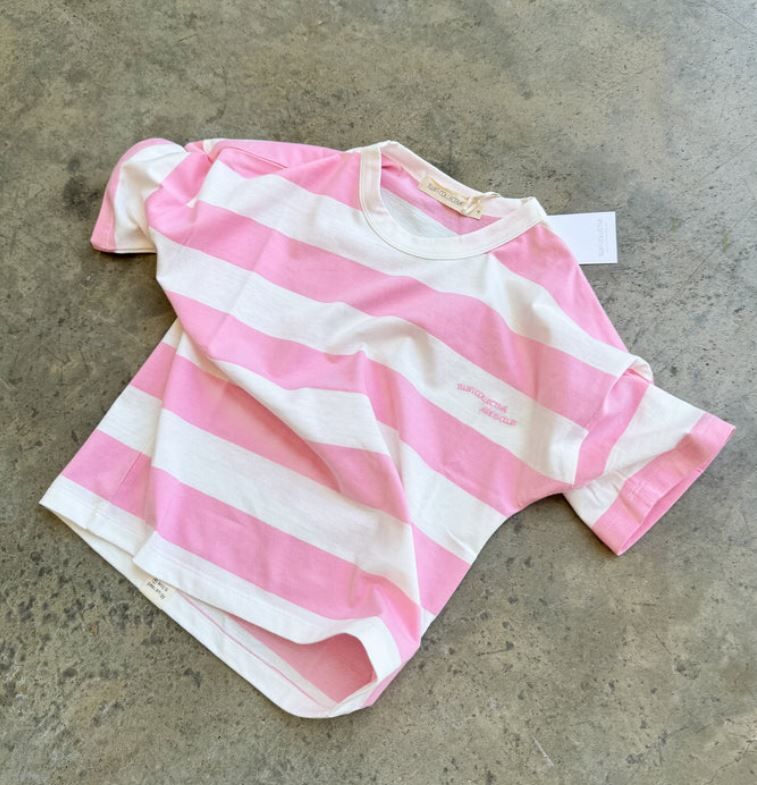 TWIN COLLECTIVE KIDS  條紋寬鬆T恤  Stripe Tee - Pink