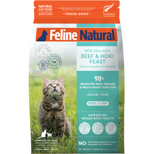 Feline Natural F9 凍乾貓-牛肉藍尖尾鱈魚盛宴 320g/800g(新登埸)