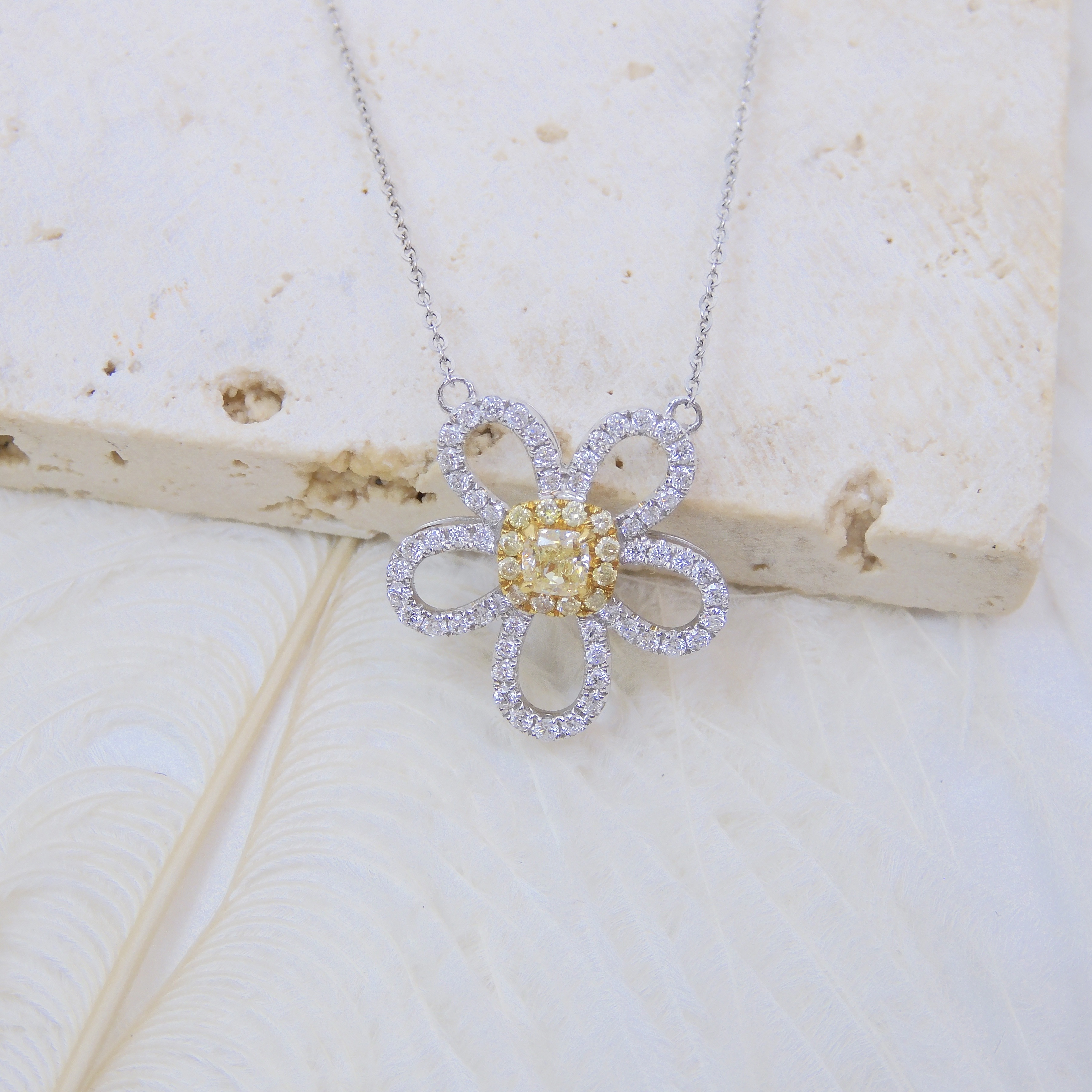 18K金 0.15ct 黃鑽項鍊