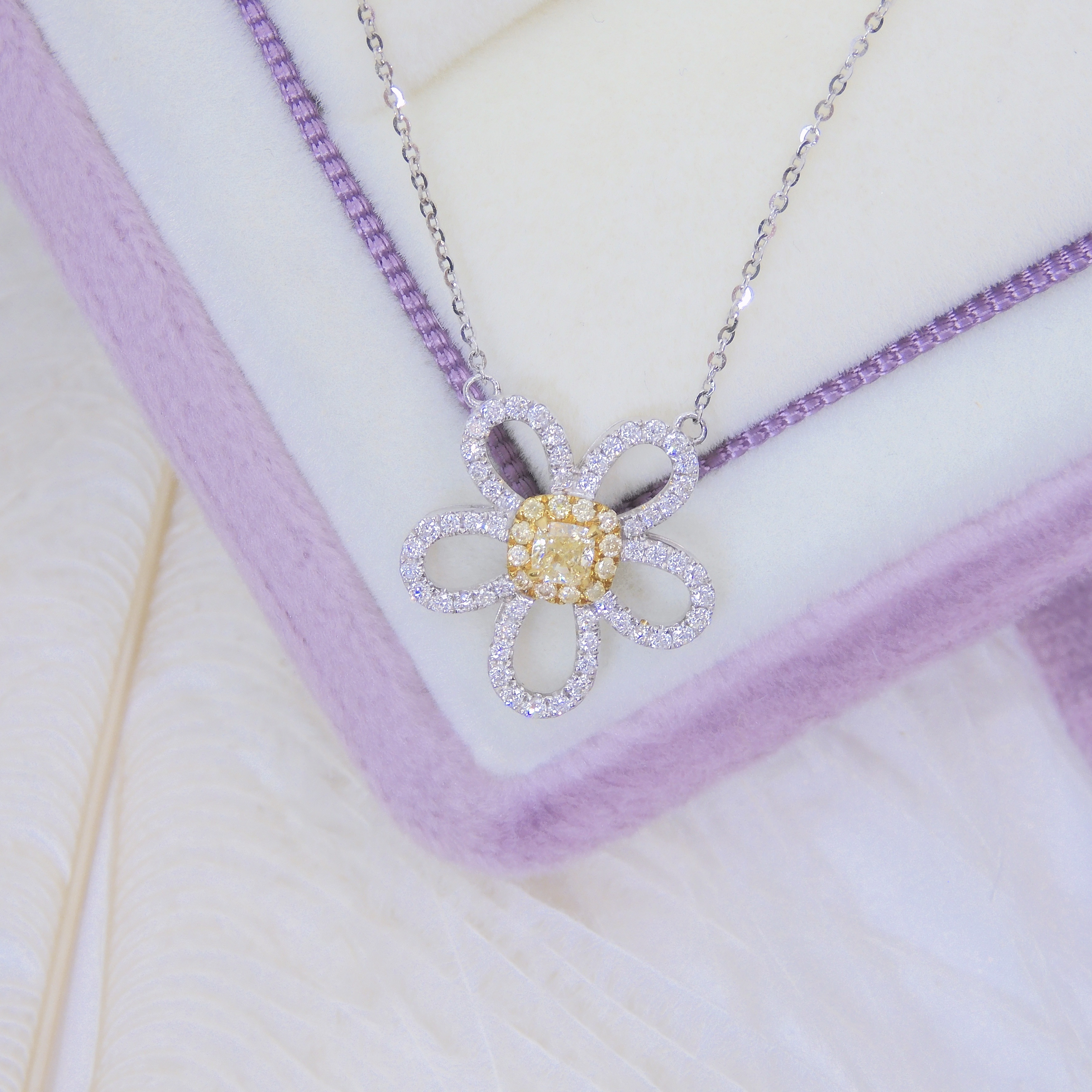 18K金 0.15ct 黃鑽項鍊