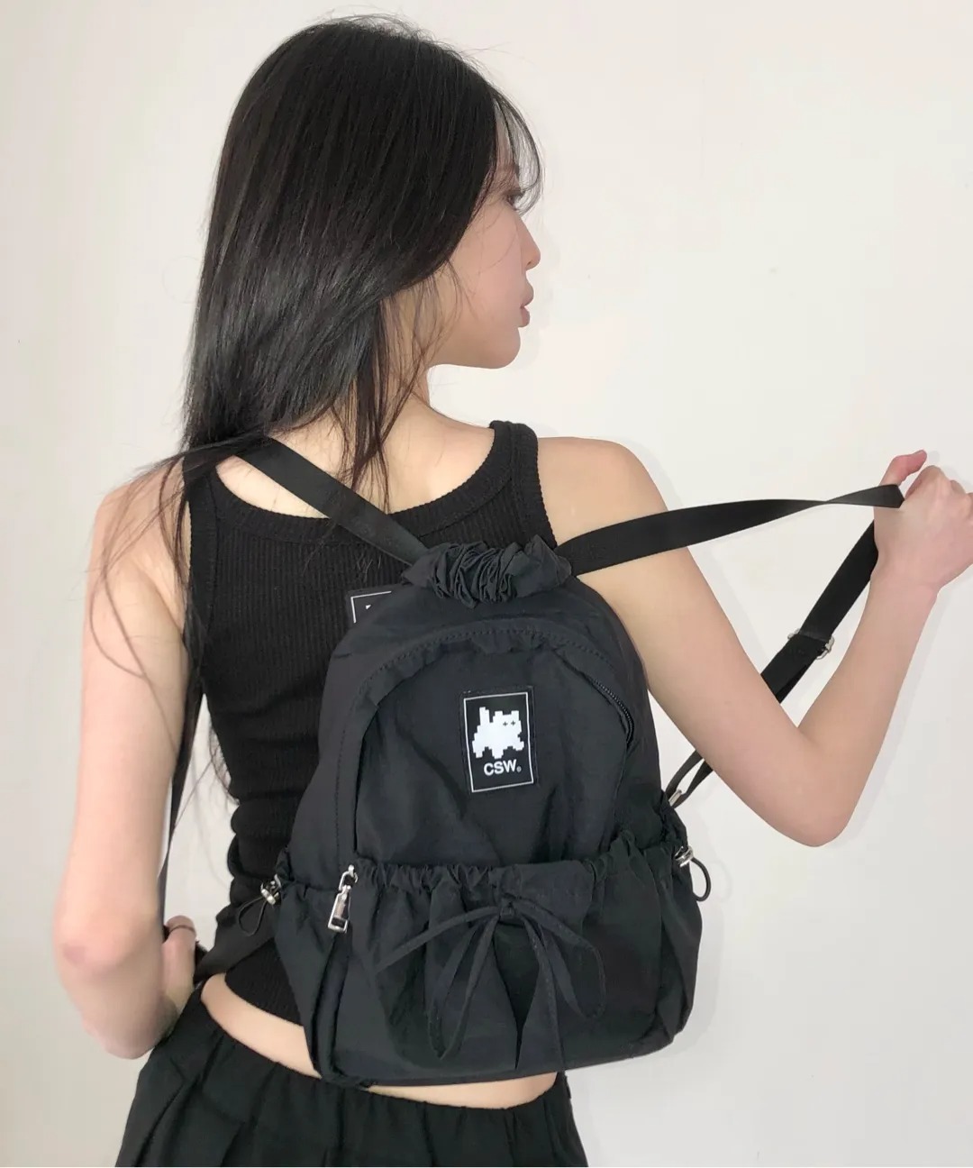 CSW Bonny Ribbon Shirring Mini Backpack