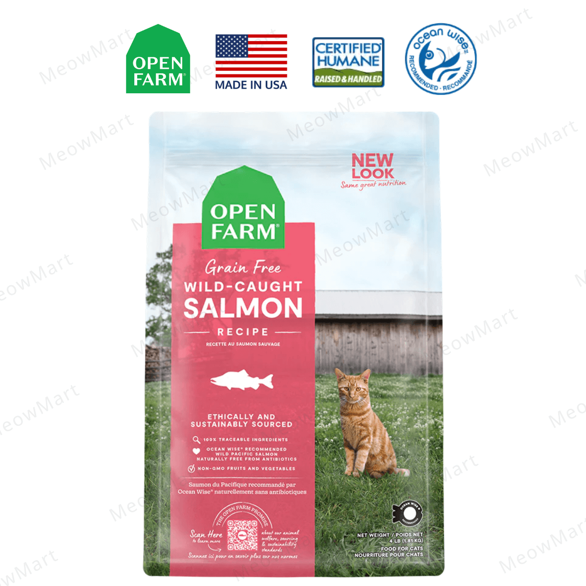 【限定8折】OPEN FARM 無穀物貓糧 (野生三文魚) 8lbs