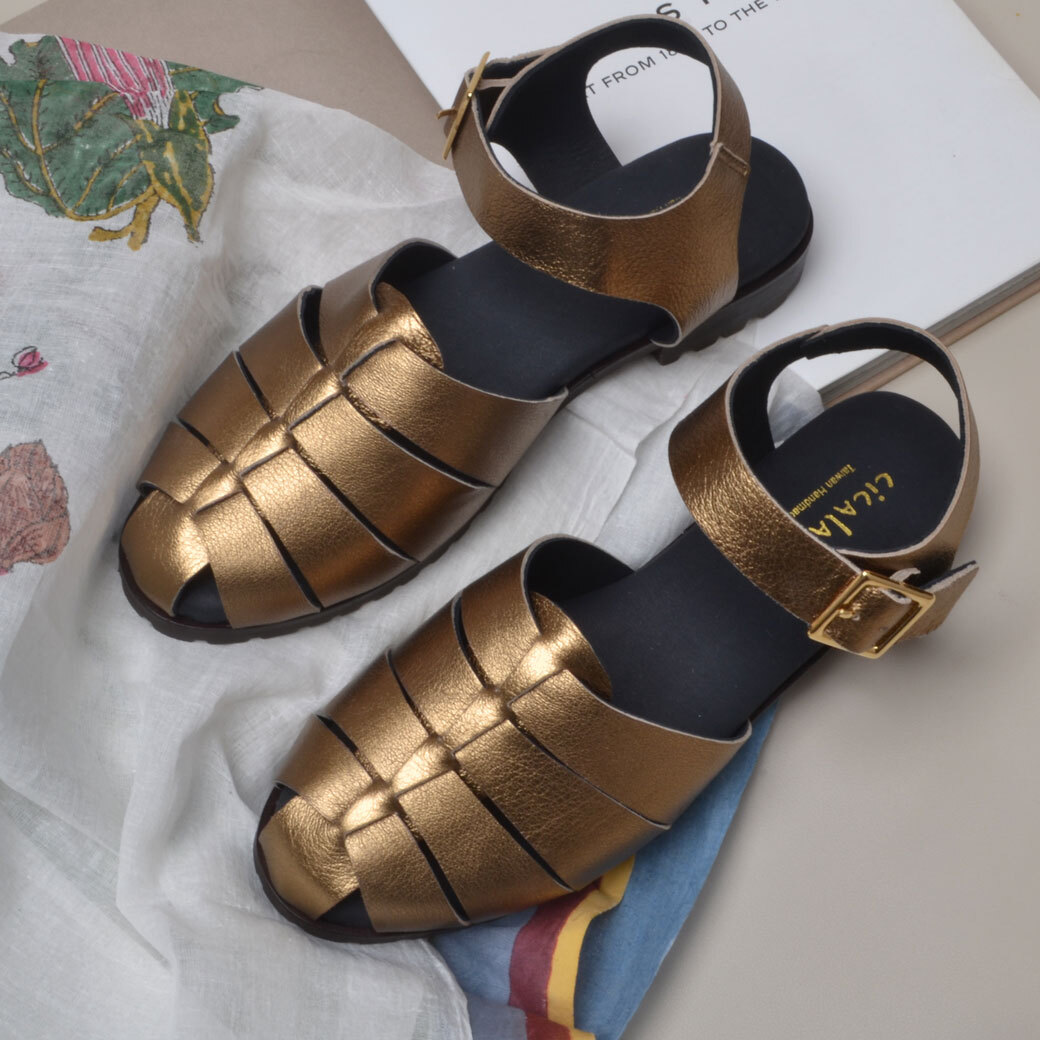 7918 Fisherman 漁夫二代 手工涼鞋 古銅金