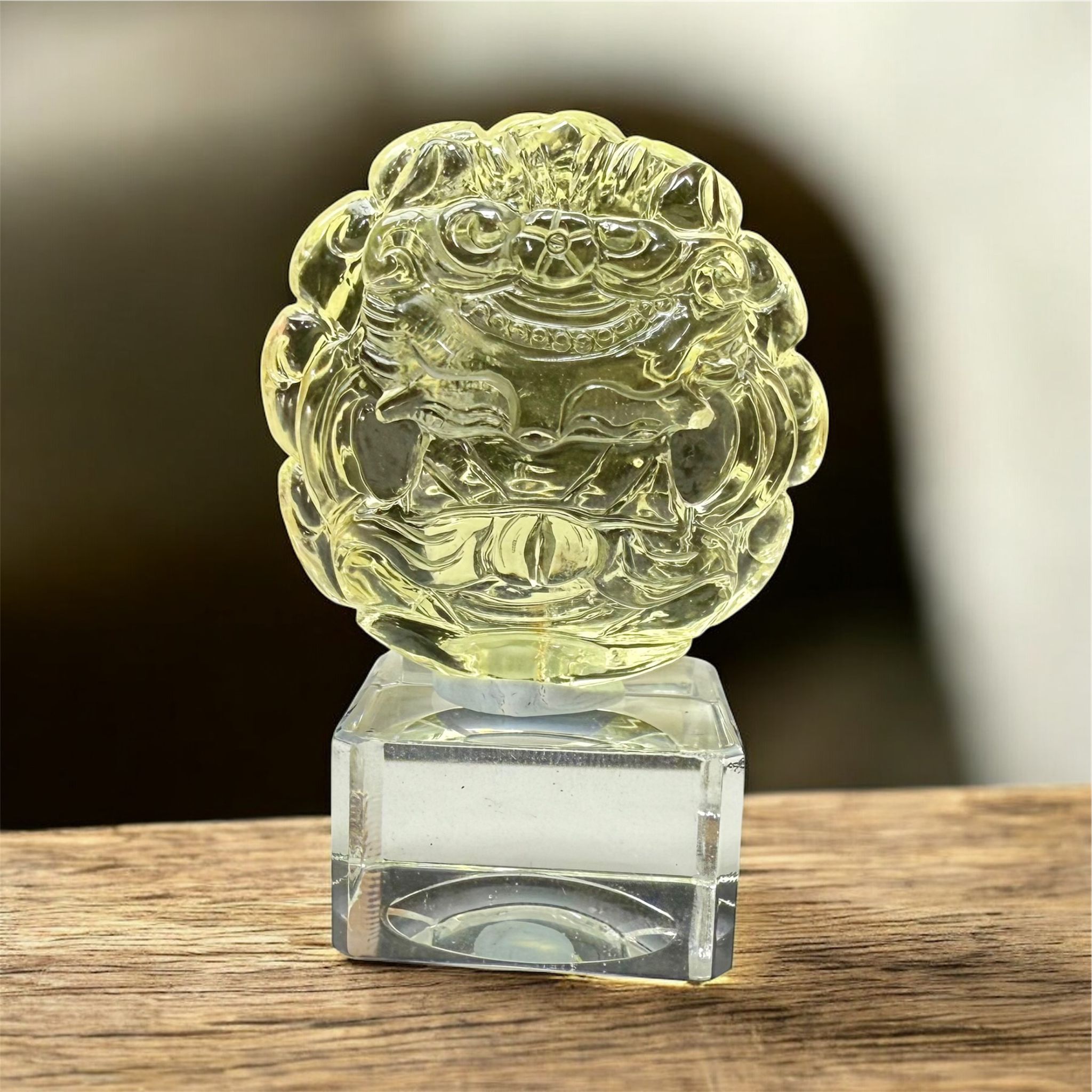 黃水晶九尾狐雕刻Pocket Stone/吊墜