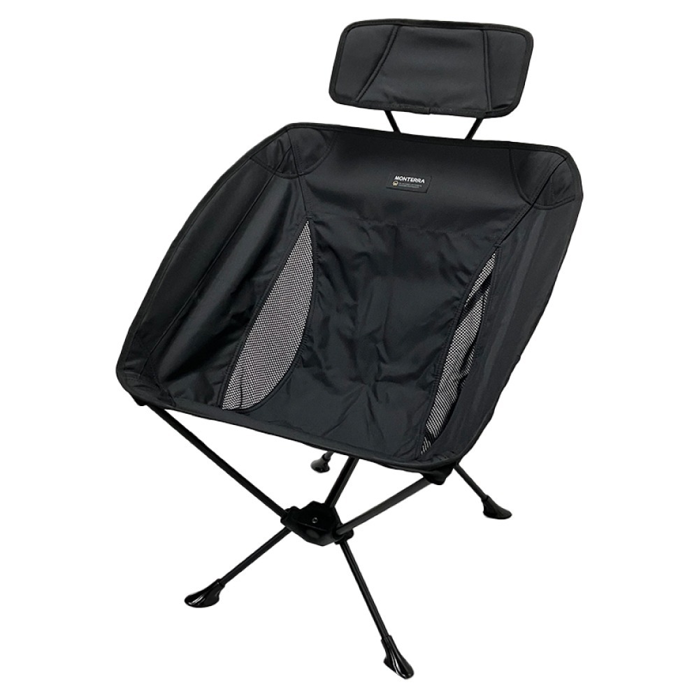 【Monterra】輕量蝴蝶型折疊椅(頭靠式) Headrest Grande 黑、綠