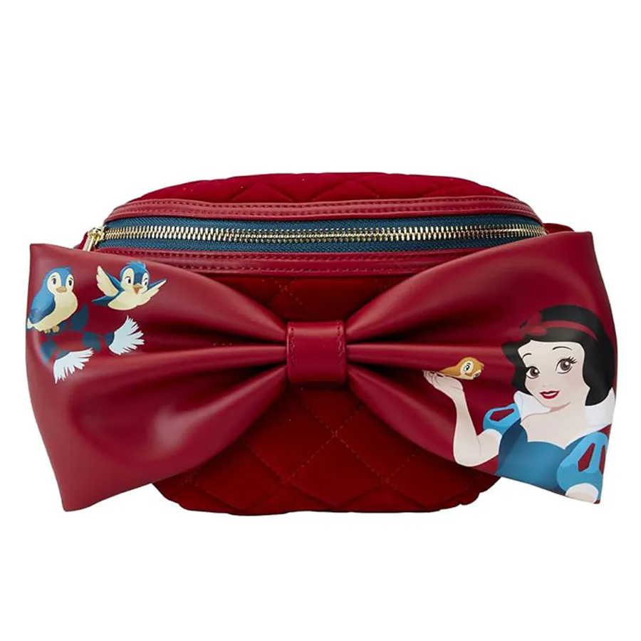 LOUNGEFLY-白雪公主 蝴蝶結絲絨隨行包 WDTB2945