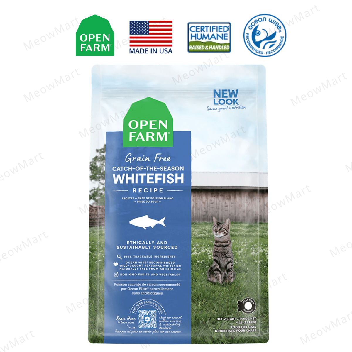 【免費試食】OPEN FARM 無穀物貓糧 (海捕時令白魚扁豆)