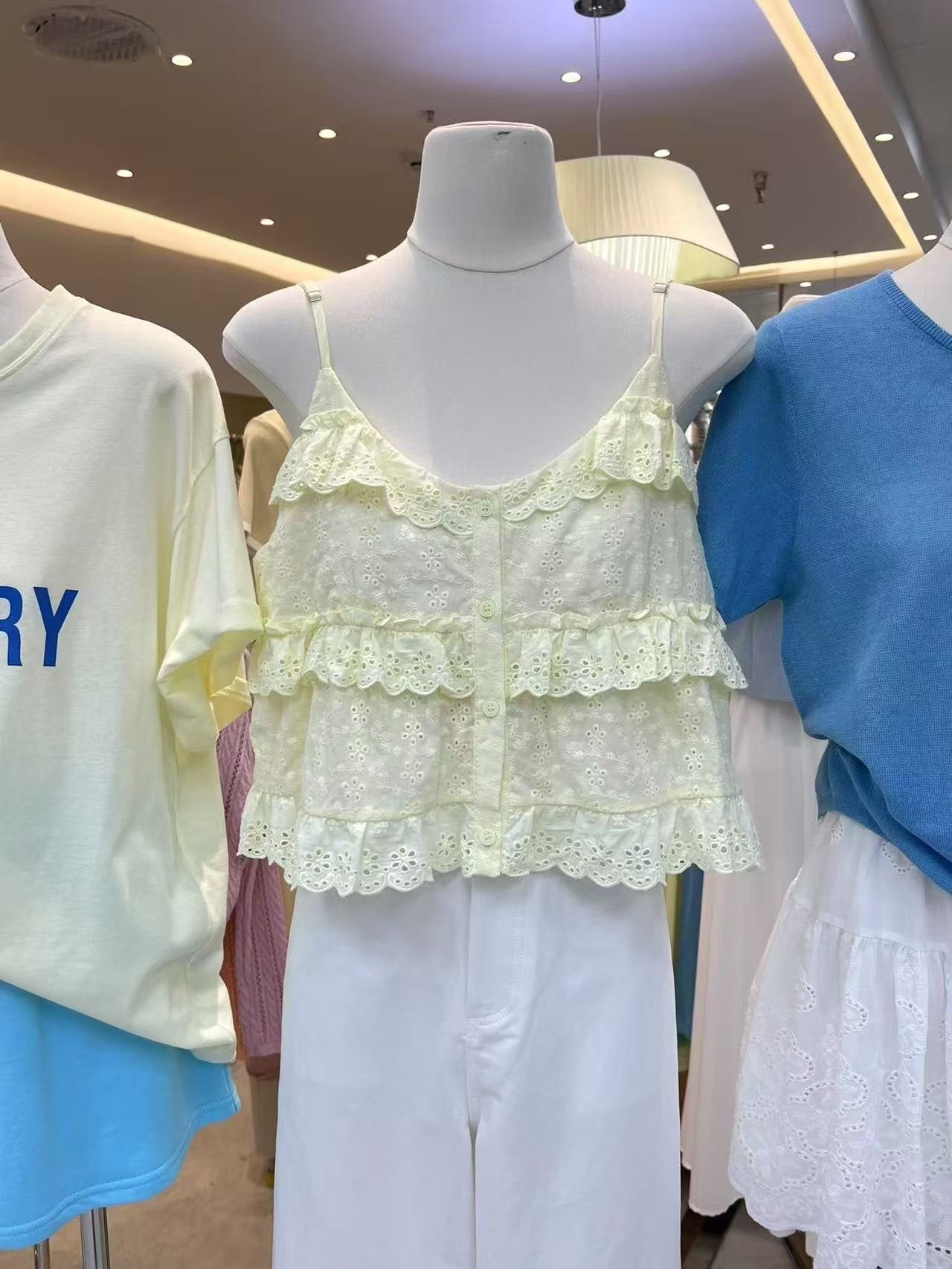 1187 蛋糕邊緹花細肩背心