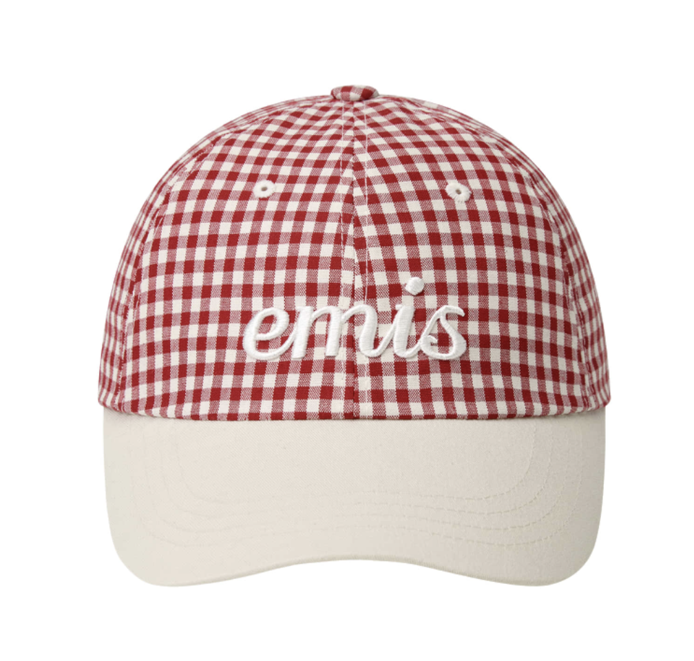 EMIS GINGHAM CHECK BALL CAP-RED