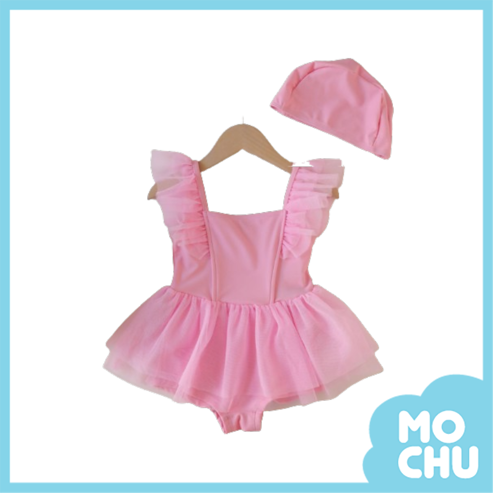 芭蕾風網紗連身泳裝(二色)