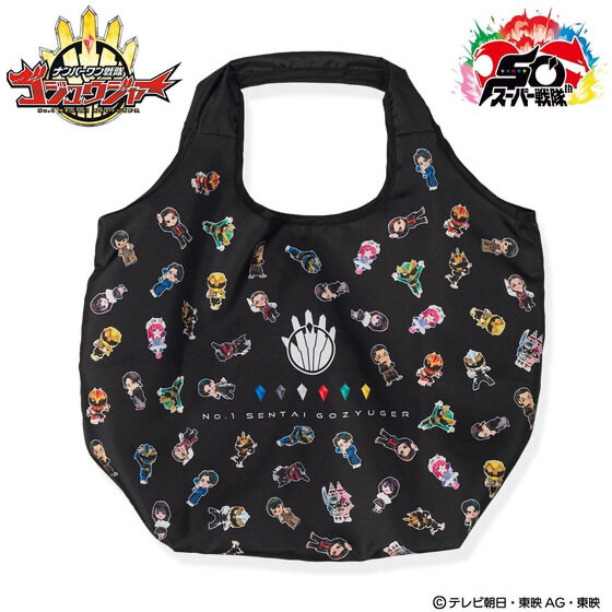 230061 Pbandai 預訂 2025/7月 ナンバーワン戦隊ゴジュウジャー　デフォルメ　たためるトートバッグ