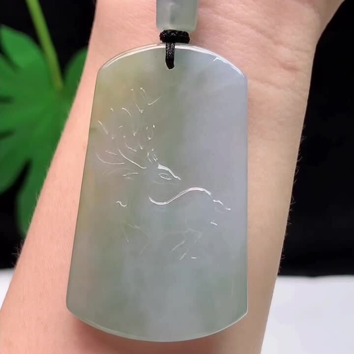翡翠冰種飄黃鹿牌,天然翡翠A玉, 緬甸玉, Jade, Jadeite