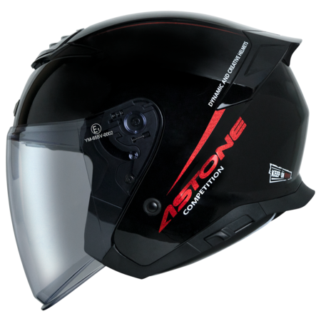 ASTONE DJ15 彩繪 XA1 黑紅 3/4罩 安全帽