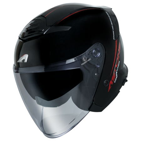 ASTONE DJ15 彩繪 XA1 黑紅 3/4罩 安全帽