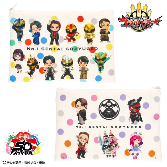 240580 Pbandai 預訂 2026/1月 ナンバーワン戦隊ゴジュウジャー　デフォルメ　ポーチ（ホワイト）
