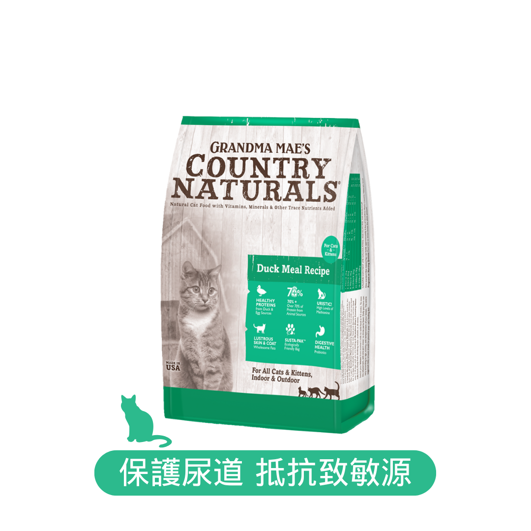 Country Naturals 燕麥糙米貓糧 鴨肉亮毛護膚配方