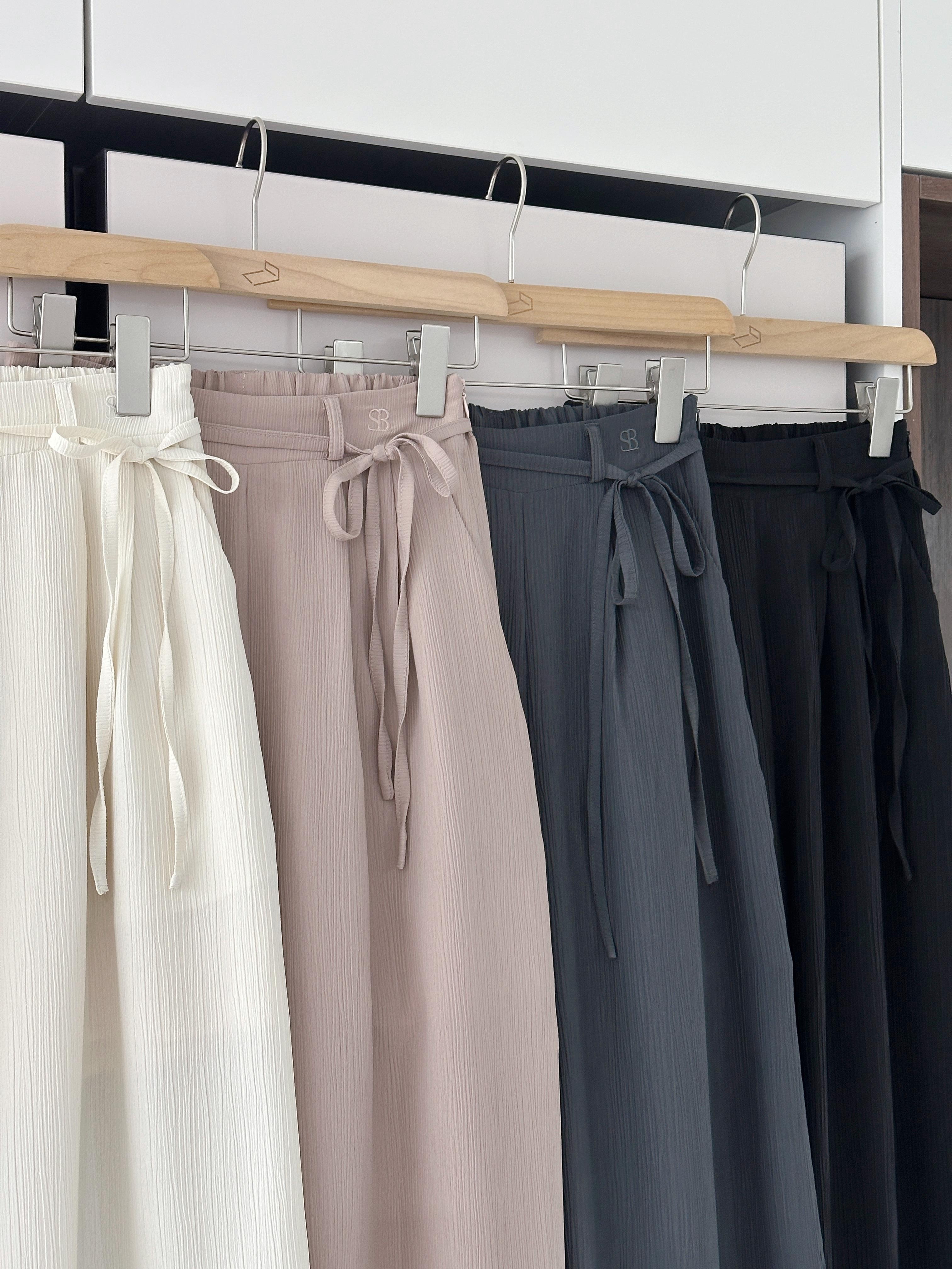 LSIBMADE44 暗樹紋休閒綁繩直筒HEA褲-4色