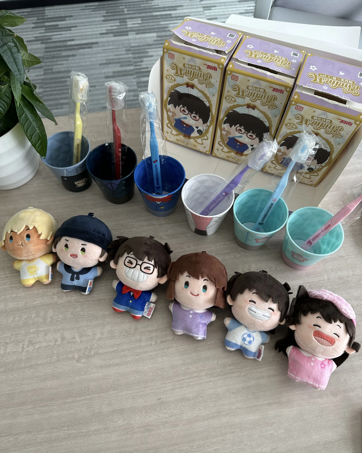 <正版授權> WAYAYA 名偵探柯南 牙刷套裝盲盒 絨毛吊飾 漱口杯