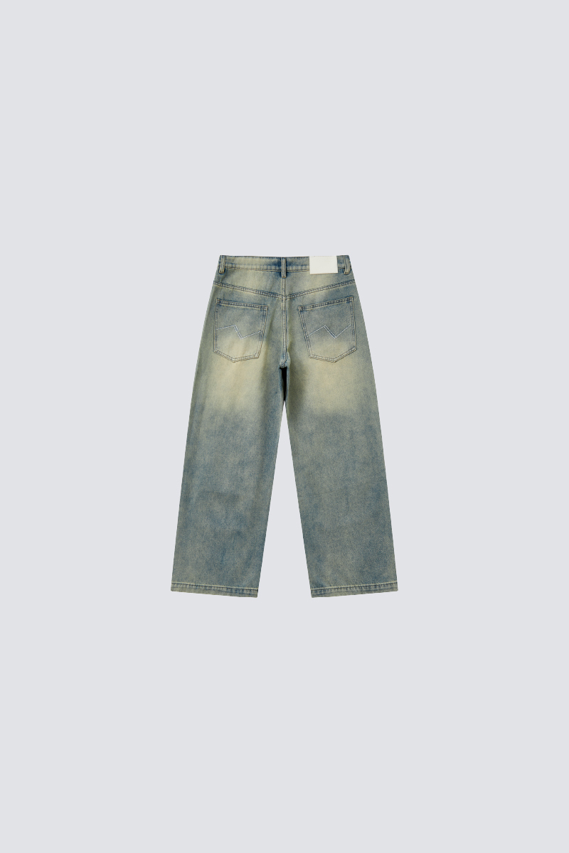 Light Wash Cat Whisker Wide-Leg Jeans｜Light Blue｜Hong Kong Original Design