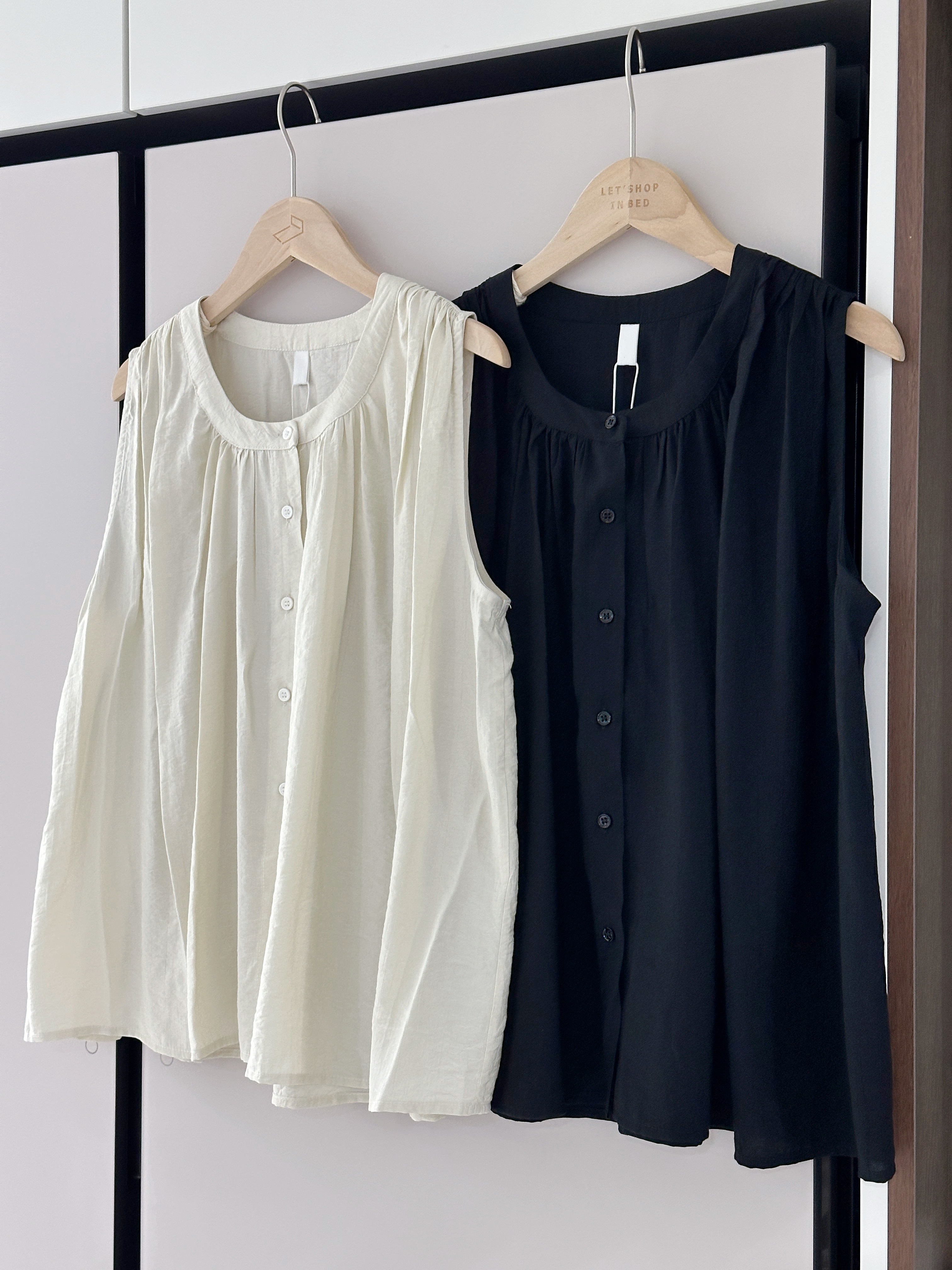 KR179 回歸款！冰感圓領鈕扣TOP-2色