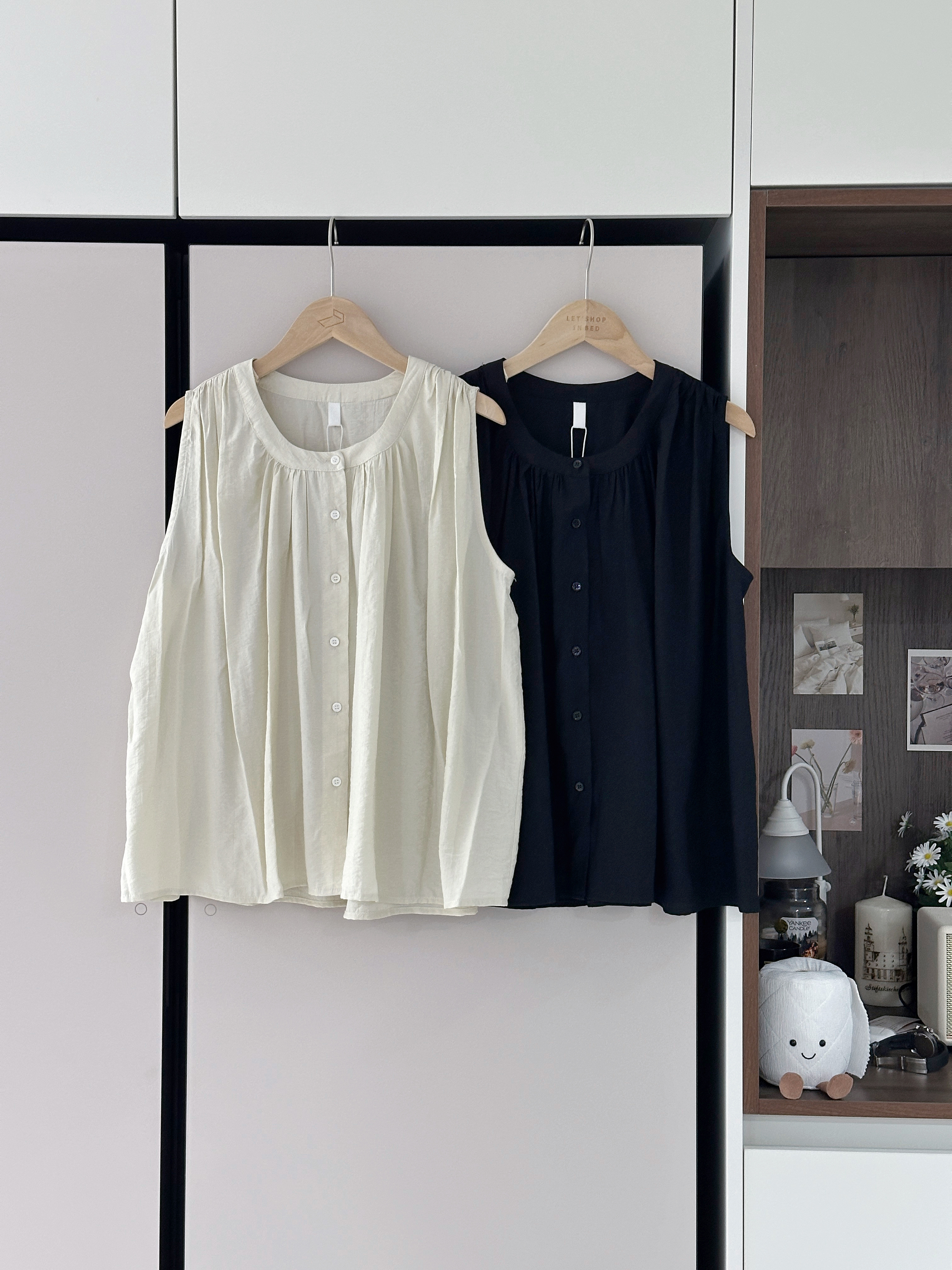 KR179 回歸款！冰感圓領鈕扣TOP-2色