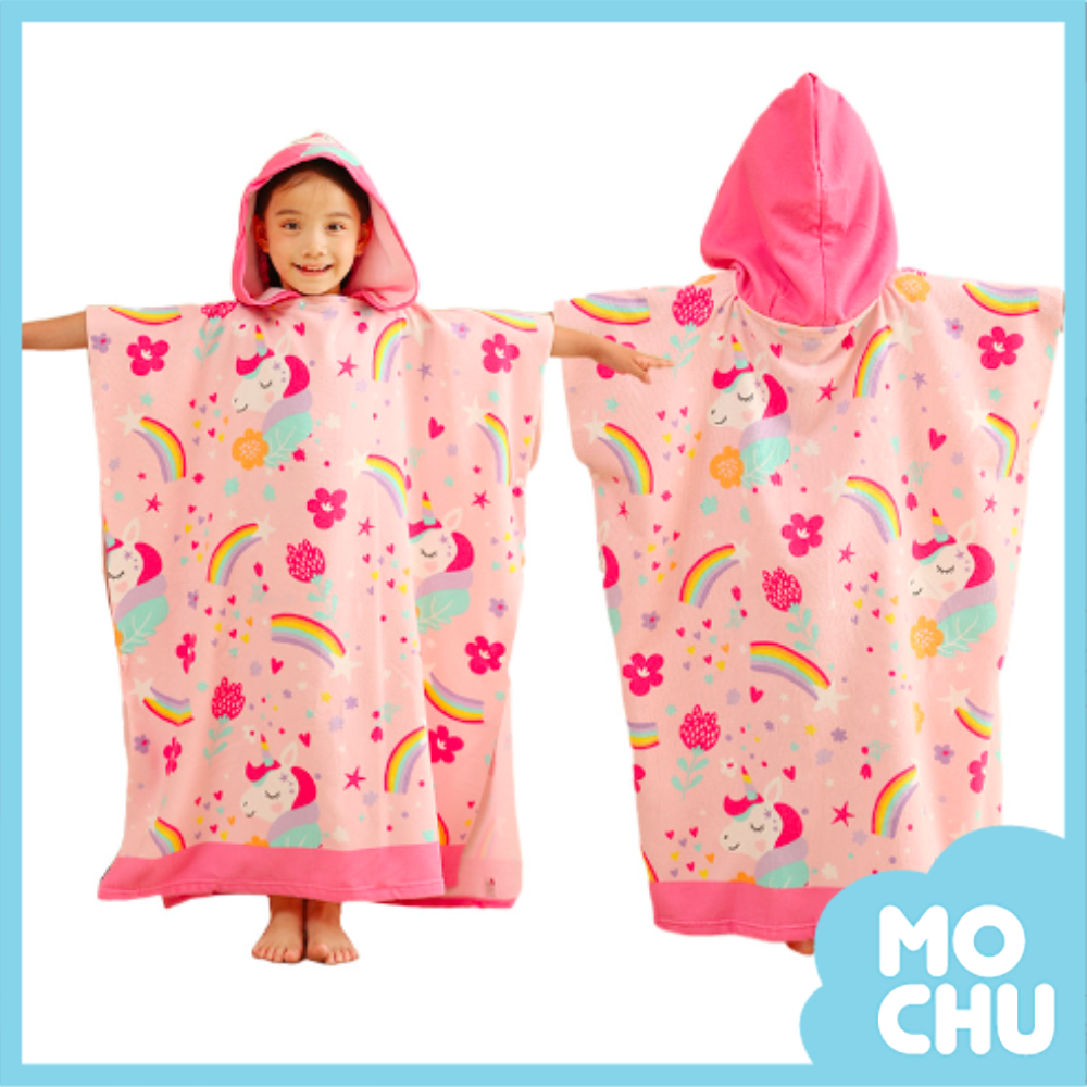 彩虹獨角獸連帽浴袍
