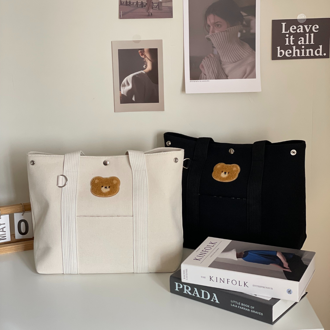 韓系絨毛小熊媽咪包