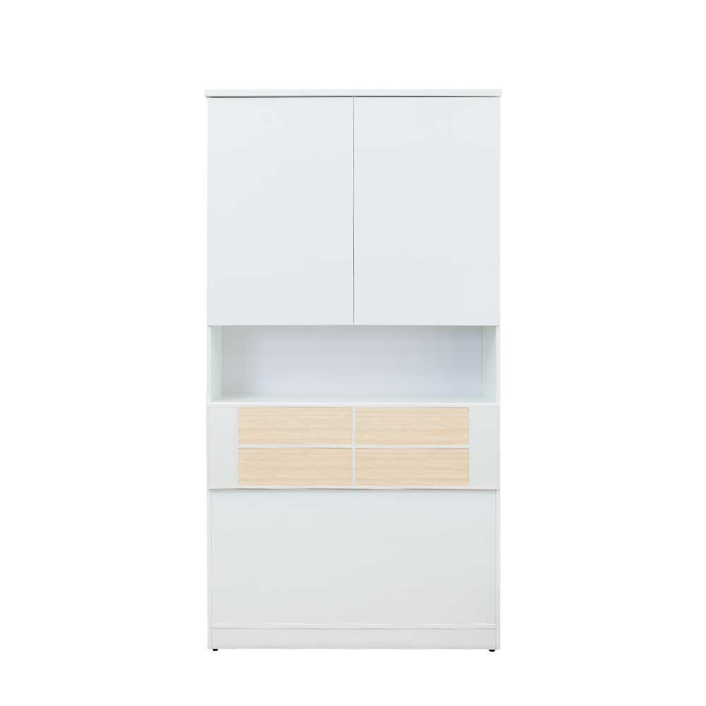 南亞塑鋼-3.5尺單人二門多功能加高收納型塑鋼床頭箱