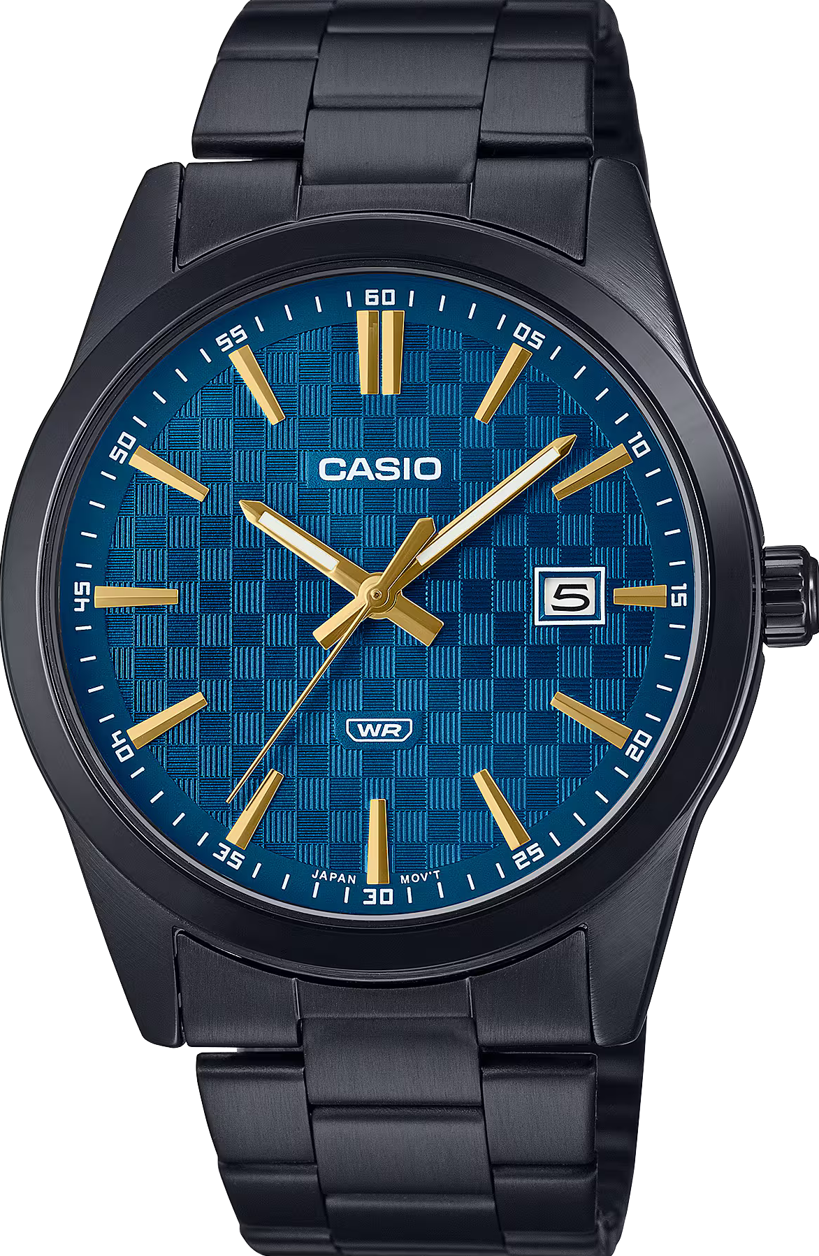 萬年鐘錶 - CASIO 卡西歐  藍色錶盤經典款指針不鏽鋼 男錶 MTP-VD03B-2   錶徑41MM
