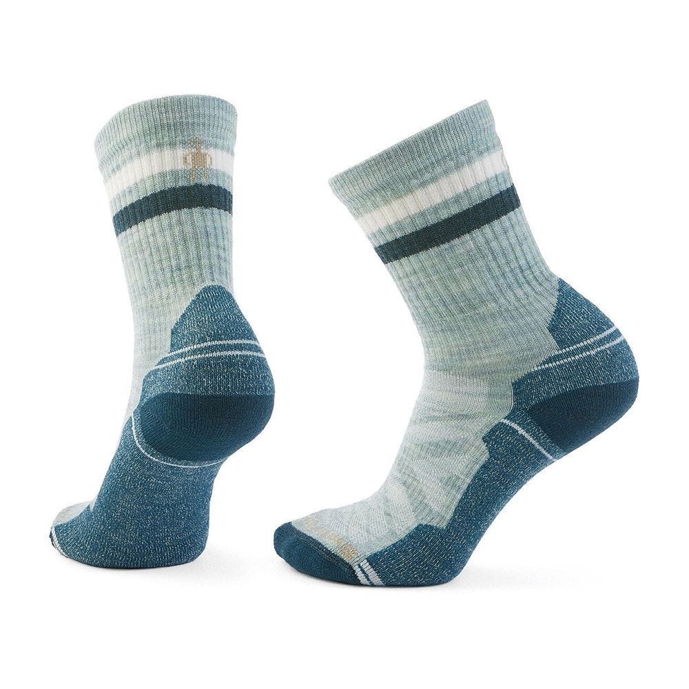 【Smartwool】女機能戶外全輕量減震條紋中長襪 冰霜綠、棕色 / SW001578