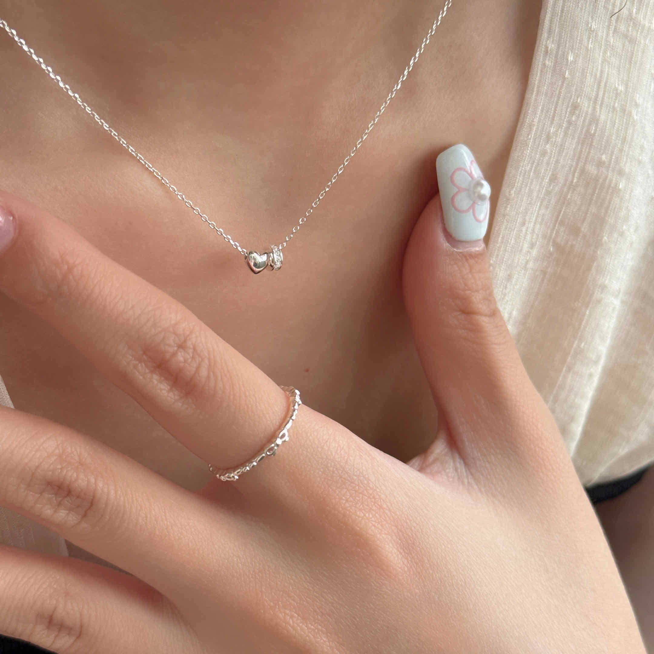 🇰🇷925 silver 愛心甜甜圈項鍊