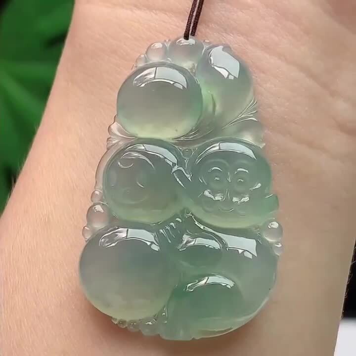 翡翠靈猴獻壽,天然翡翠A玉, 緬甸玉, Jade, Jadeite