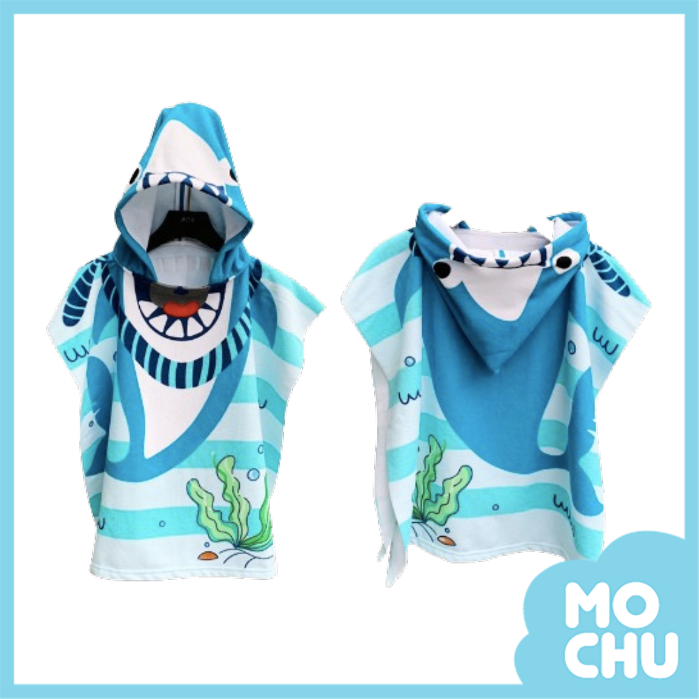 大嘴鯊魚連帽浴袍