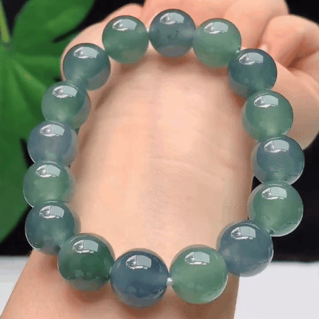 62343 翡翠冰藍水手串 (12.6mm直徑)