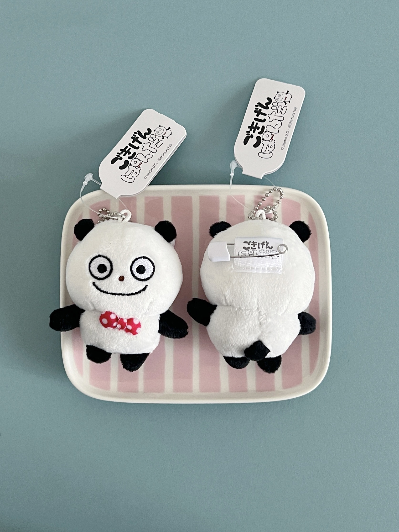 開心熊貓珠鏈玩偶吊飾