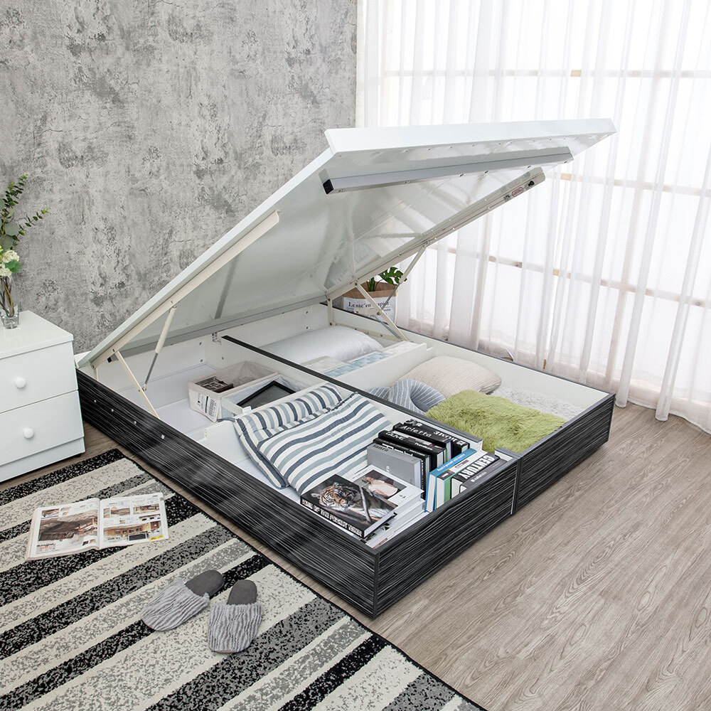 南亞塑鋼-5尺雙人尾掀收納塑鋼床底