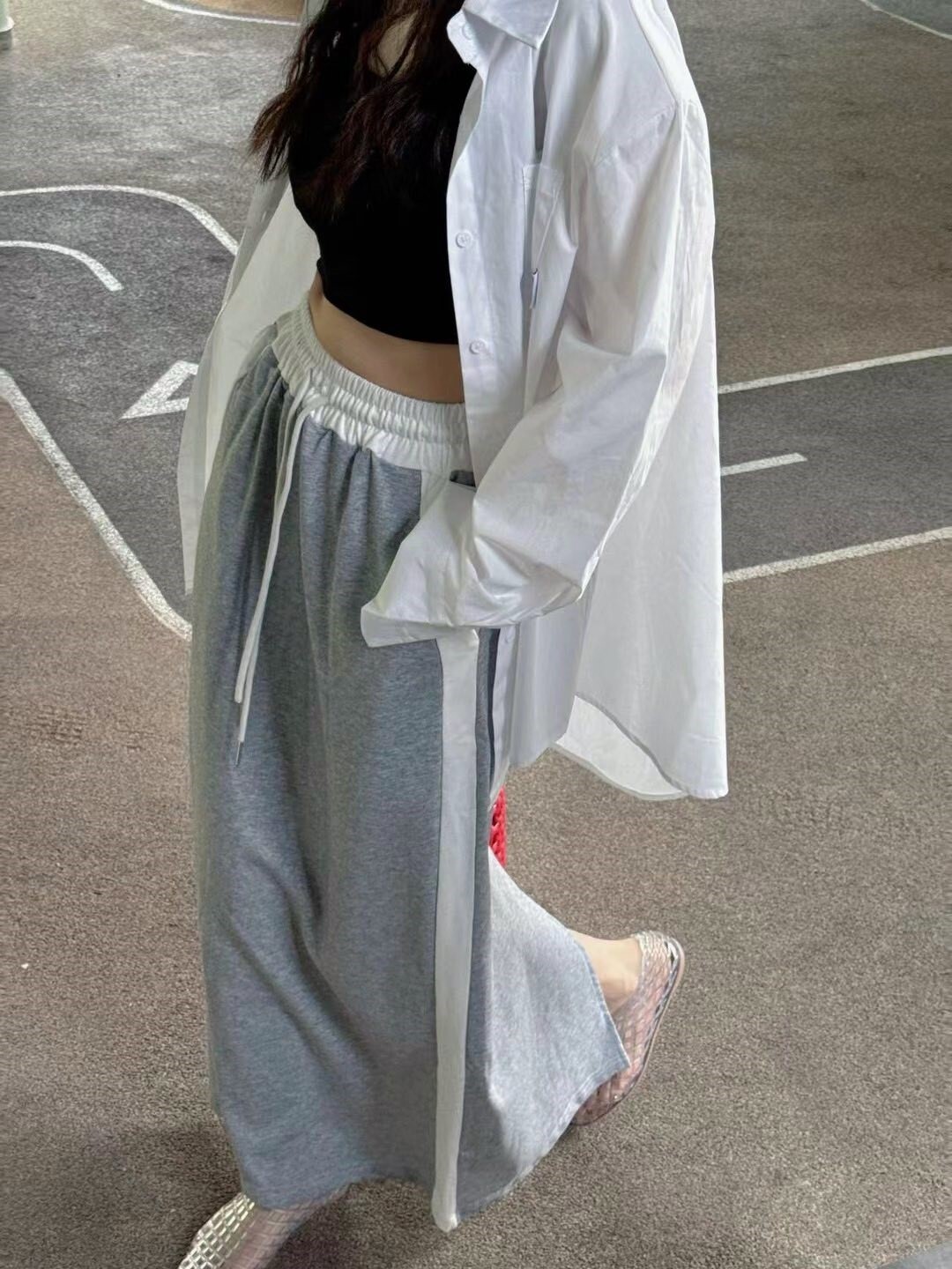 長裙丨美式休閒撞色裙