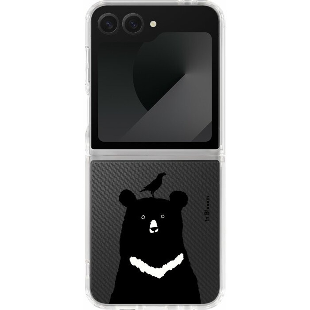 印花樂聯名三星手機殼/Samsung Galaxy Z Flip6/印花動物園/台灣黑熊與八哥