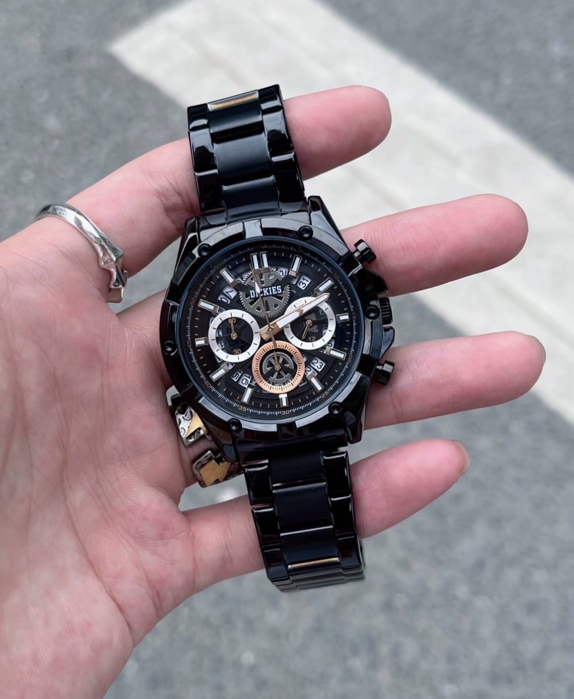 DICKIES 銀河系列 石英機芯 三眼 鋼錶帶 手錶