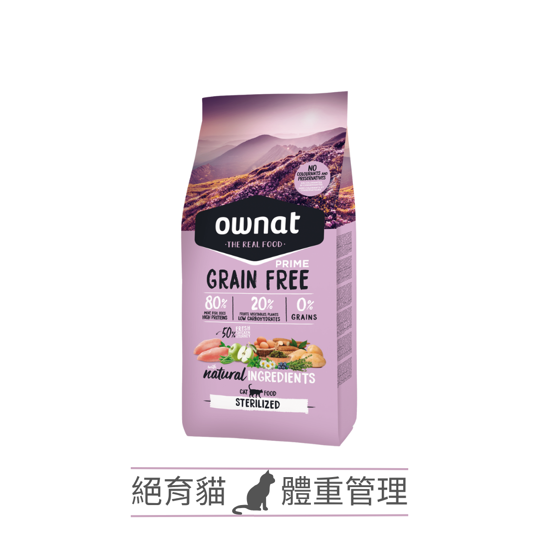 Ownat 無穀物鮮肉貓糧 - 放牧雞肉與火雞貓糧 (已絕育, 體重管理配方)