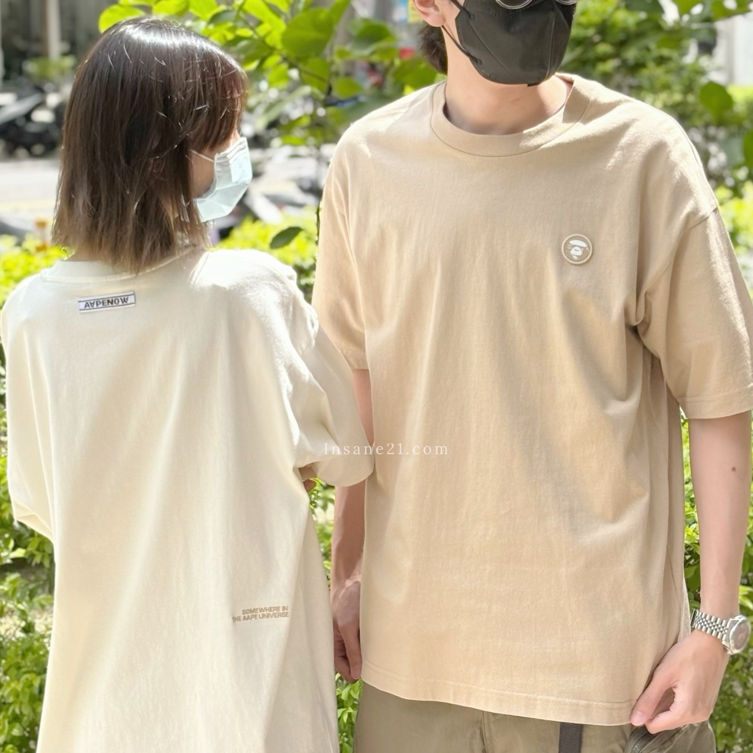 AAPE A BATHING APE 立體大頭 短袖 LOGO 黑/白/奶茶 三色