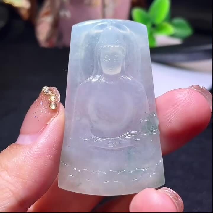 翡翠素衣觀音,天然翡翠A玉, 緬甸玉, Jade, Jadeite