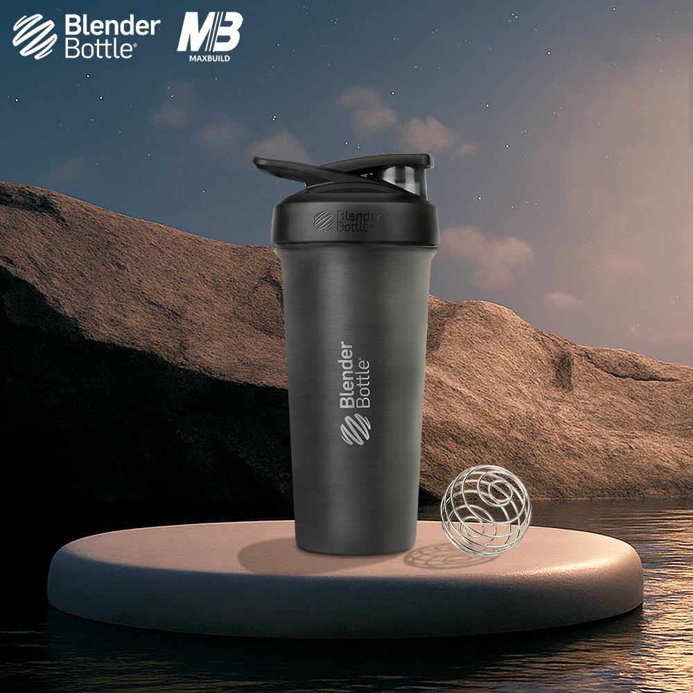 BlenderBottle®Sleek不鏽鋼｜25oz 搖搖杯｜鋼鐵灰