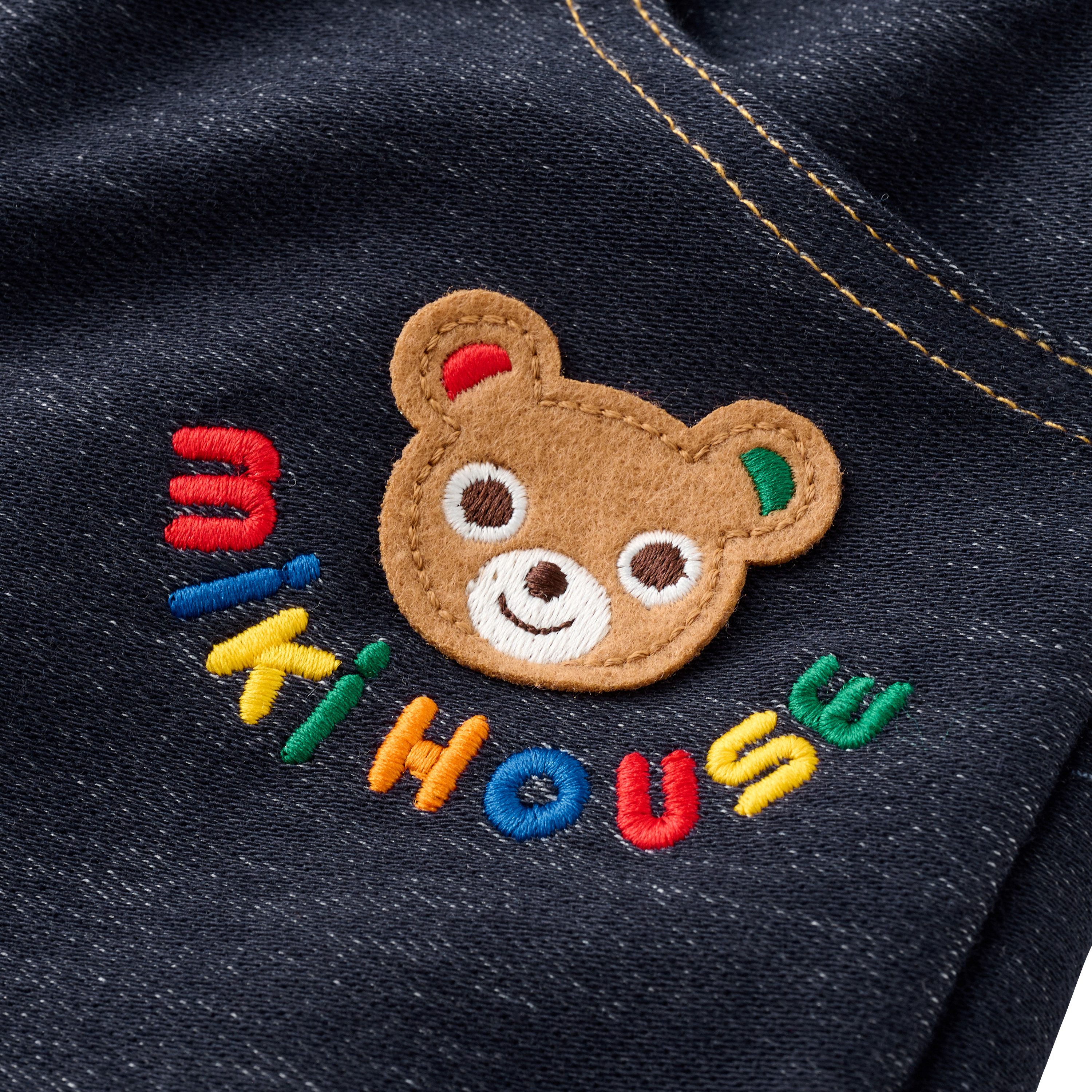 Miki House  小熊牛仔彈力長褲