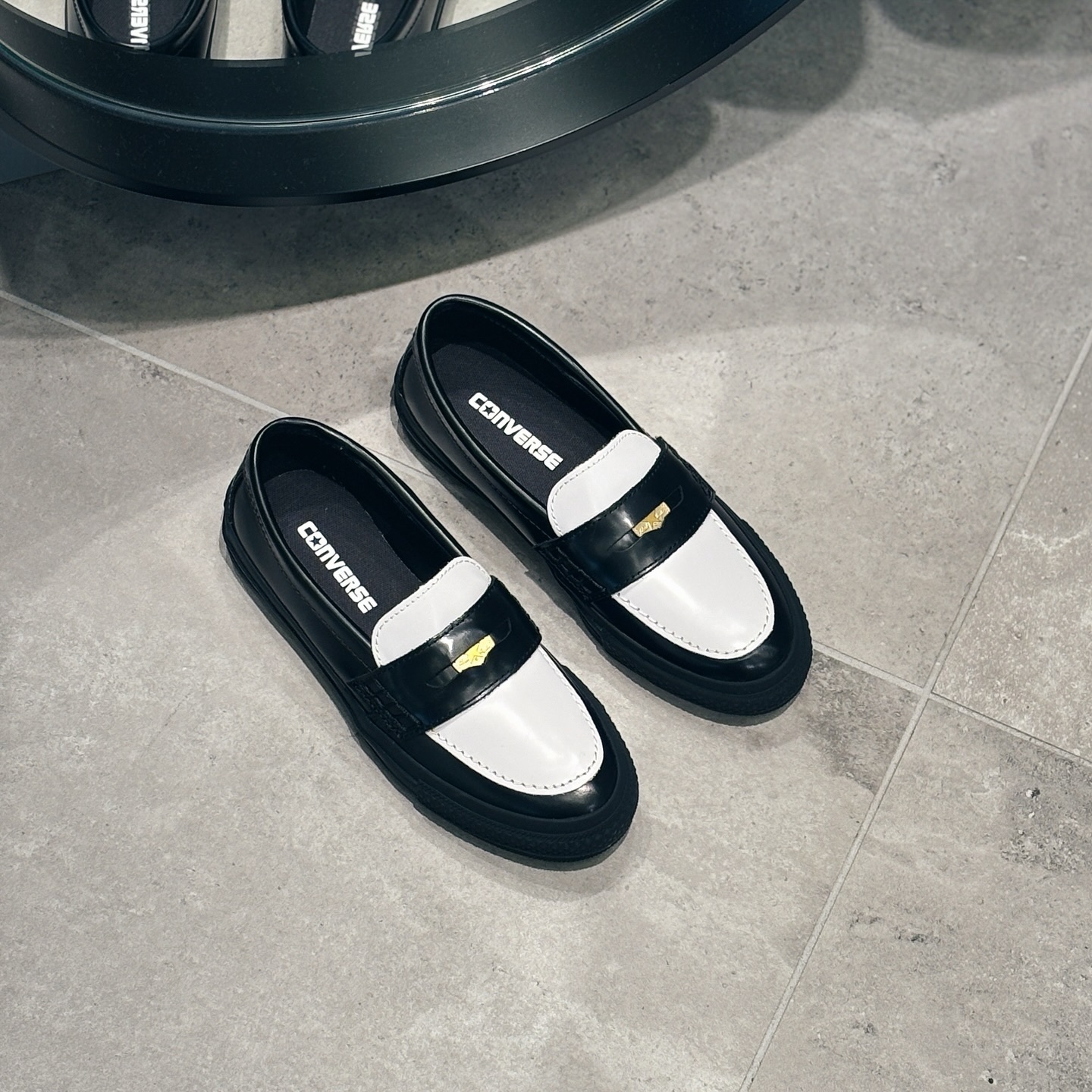 Converse All Star Coinloafe 日本限定 黑白 皮革 錢幣 男女 樂福鞋 31315090