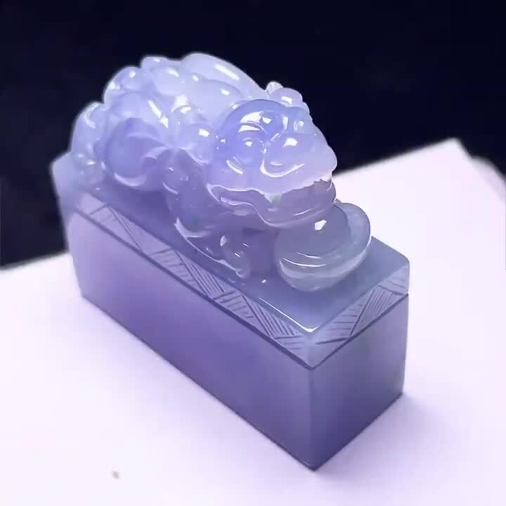翡翠貔貅印章吊墜,天然翡翠A玉, 緬甸玉, Jade, Jadeite