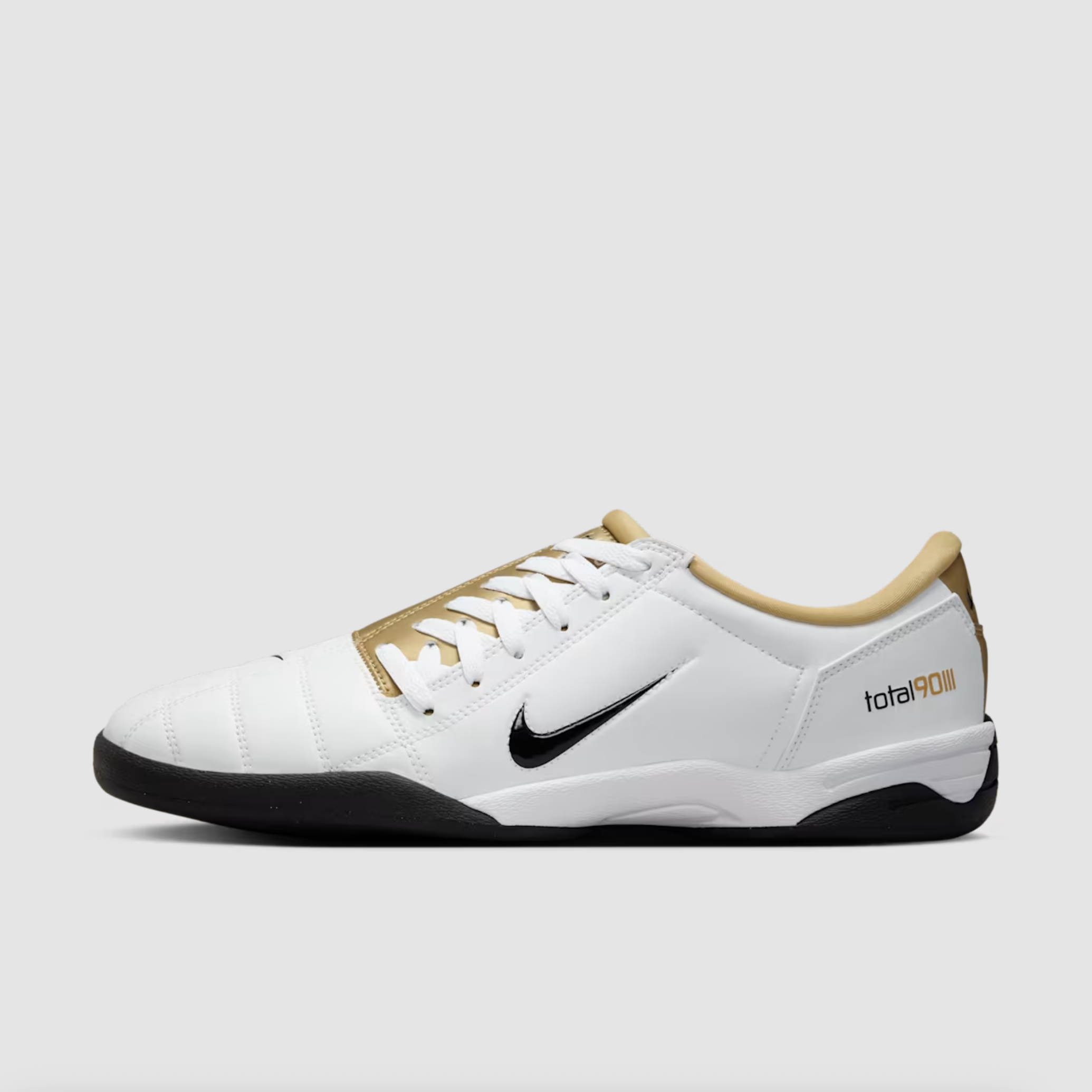 -(A9c)-NIKE TOTAL 90 SP WHITE AND BLACK 足球鞋 白金 黑勾 - HJ9351 101
