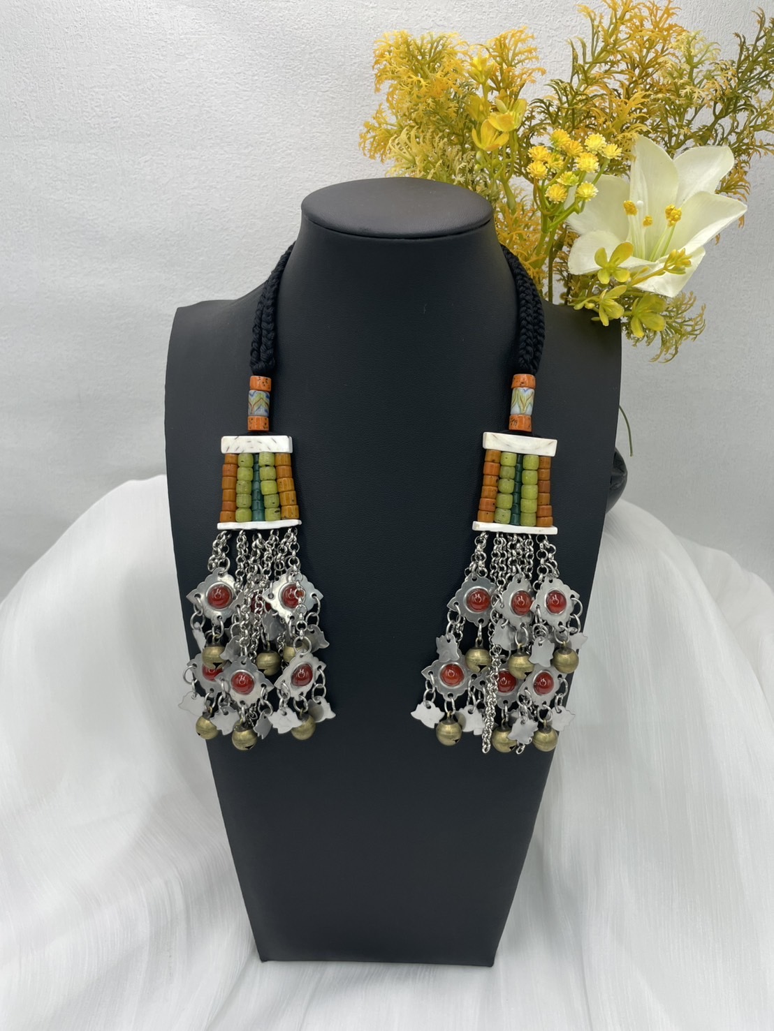 M-No.77傳統花珠少女耳掛14cm