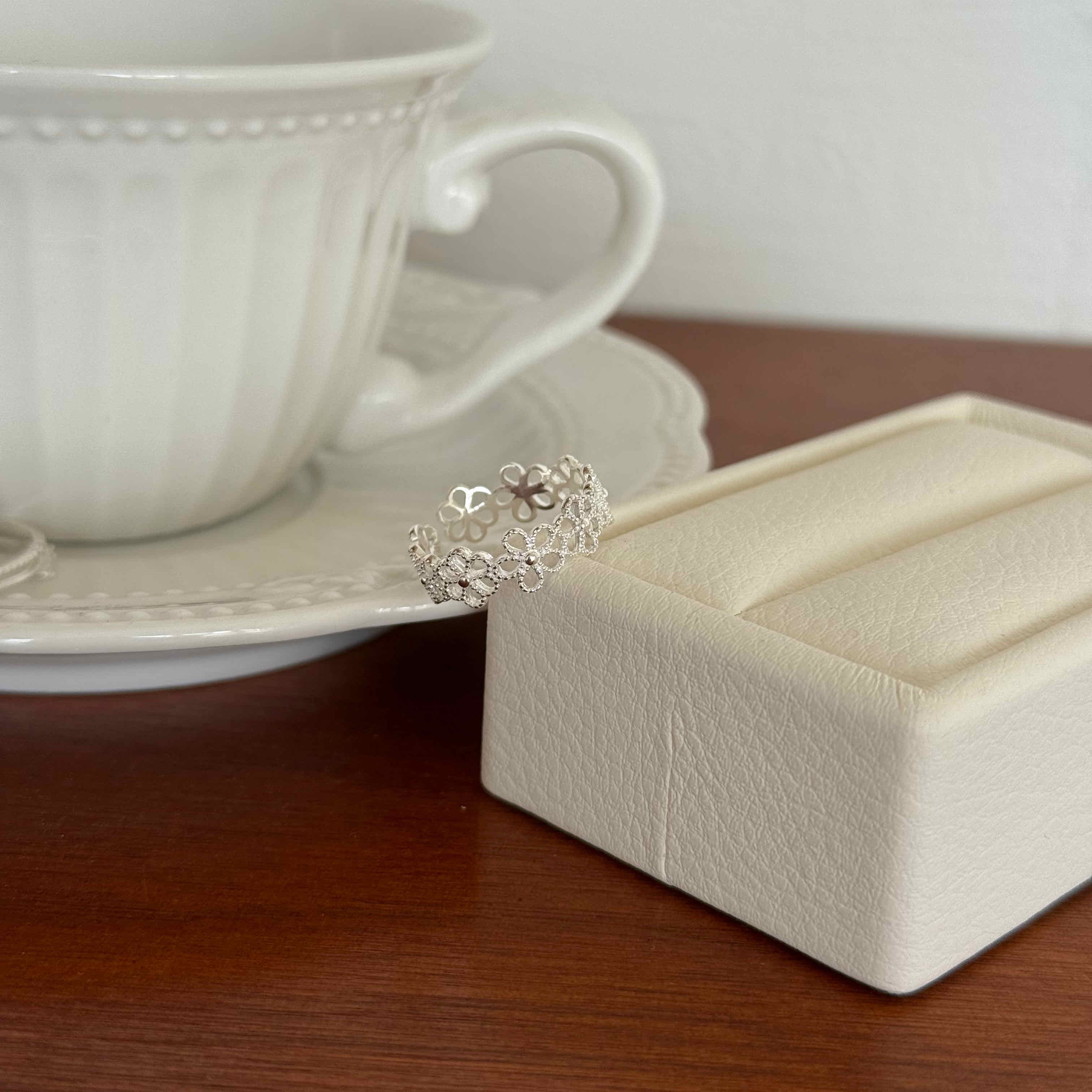 🇰🇷925 silver 蕾絲雕花寬戒指