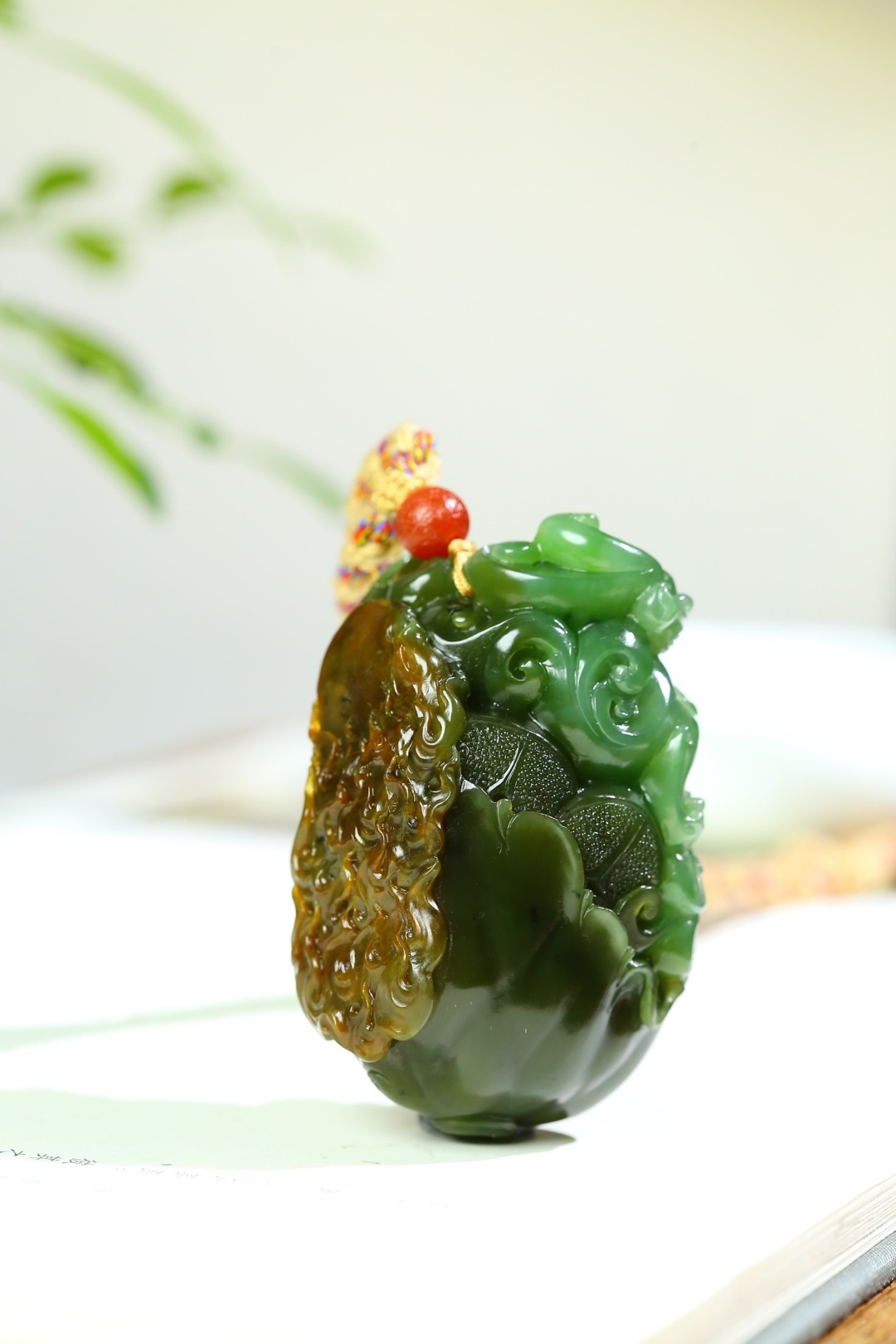 6211 和田玉籽料攜子上朝·招財貔貅